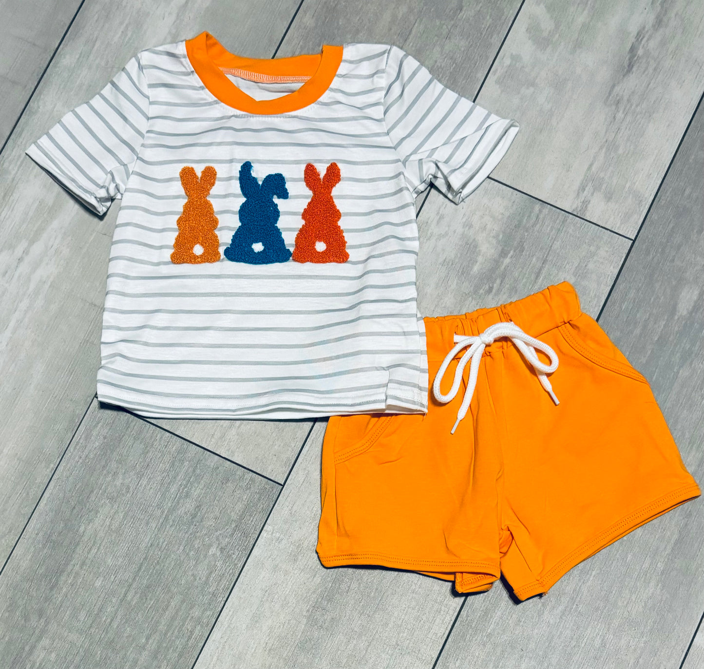 French Knot Bunny Short Set Boys