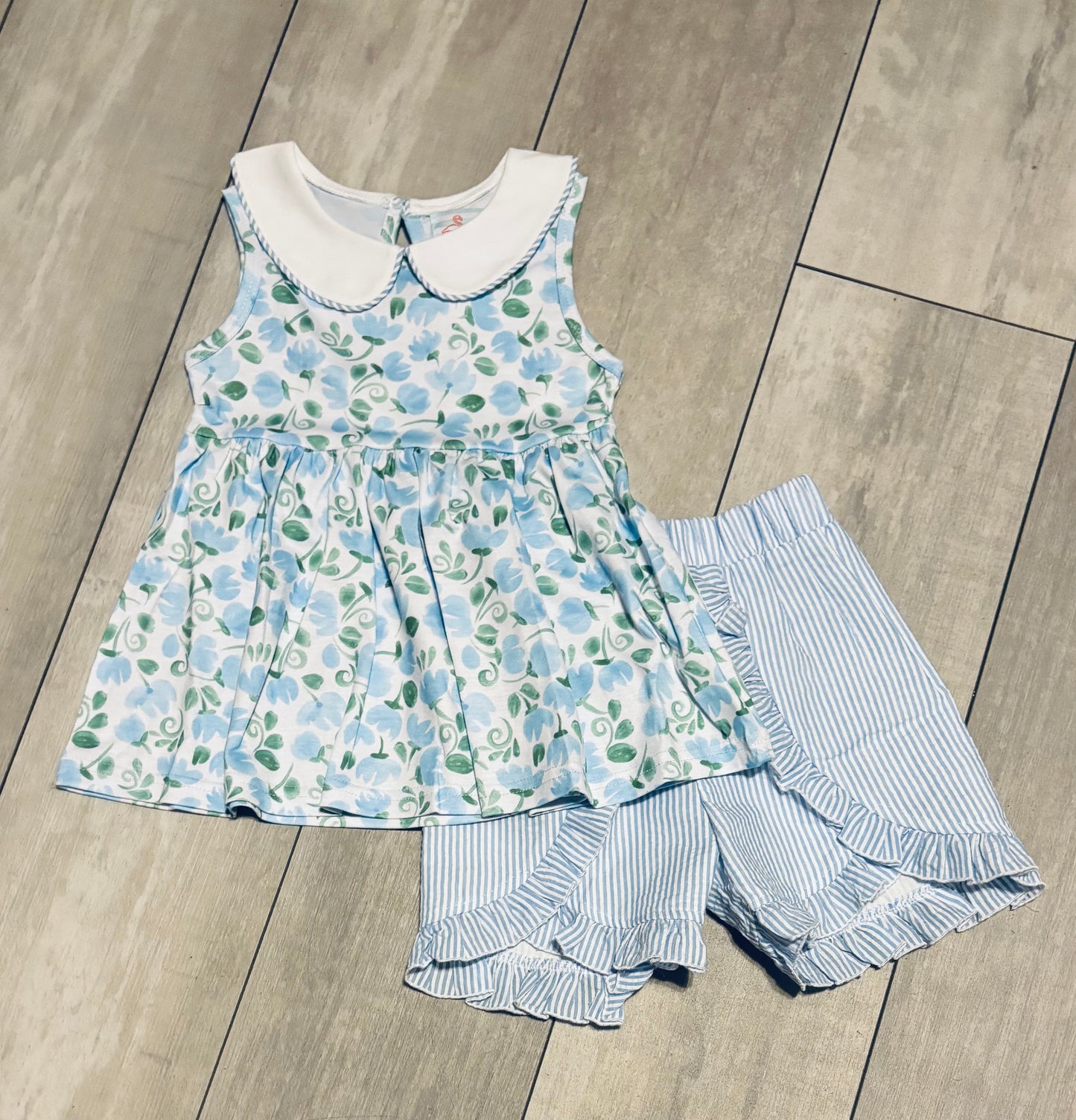 Blue Floral Short Set