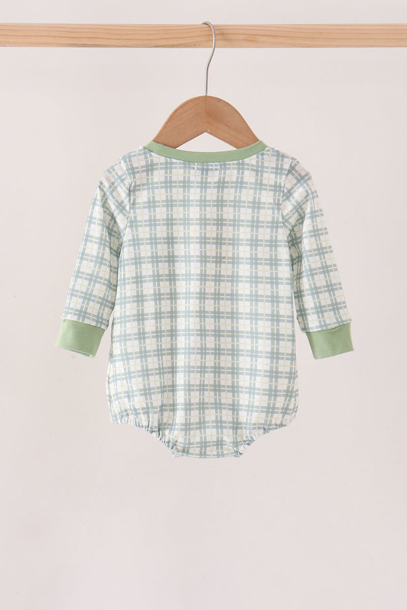 Sage plaid pocket bubble