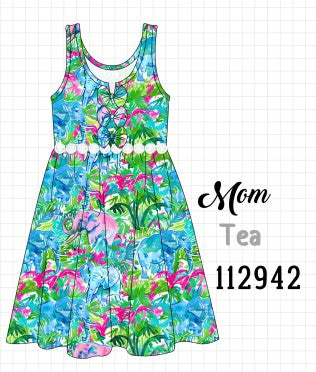 Green tropical garden dress