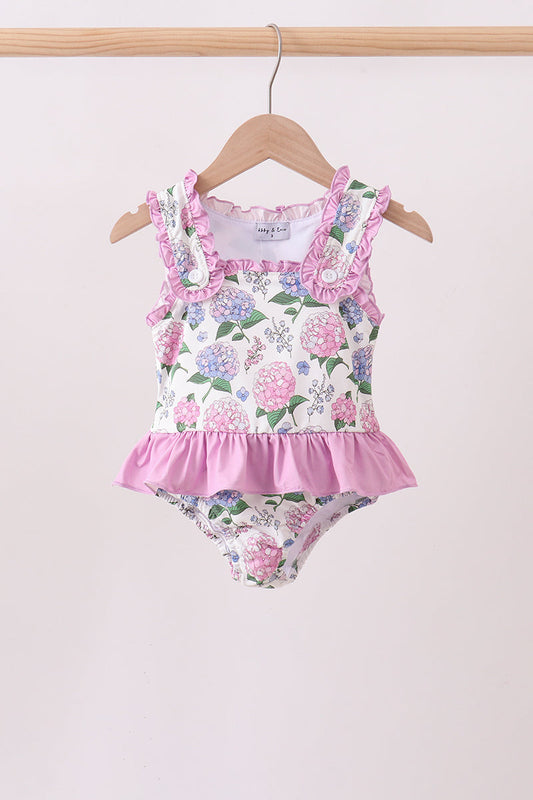 Purple Hydrangea UPF Swim One-Piece
