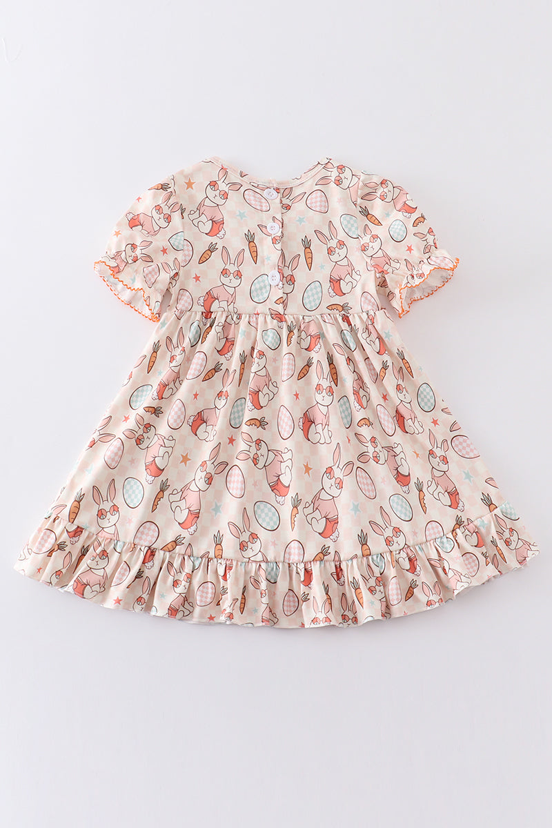 Easter bunny egg print girl dress