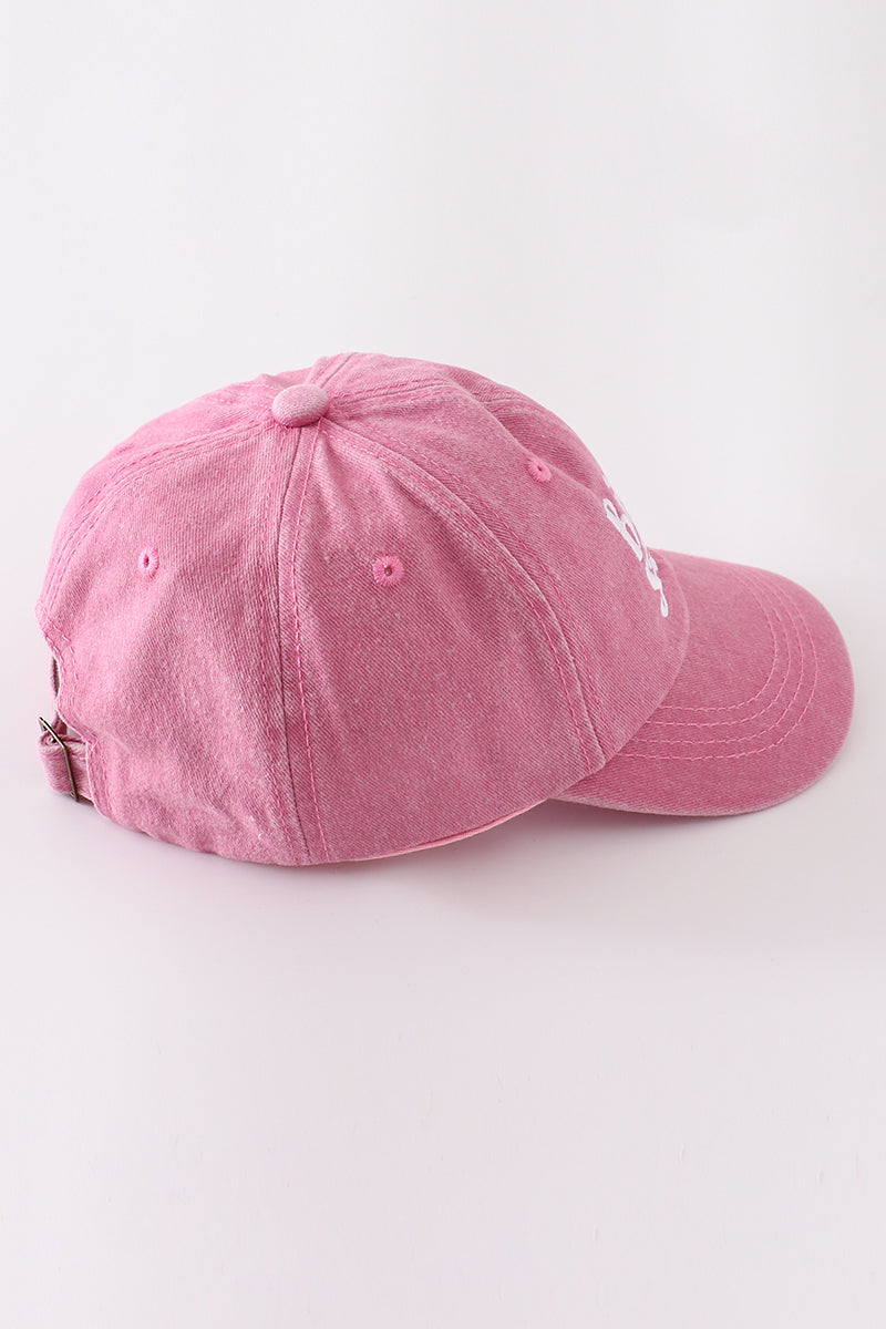 Pink sister embroidery baseball cap