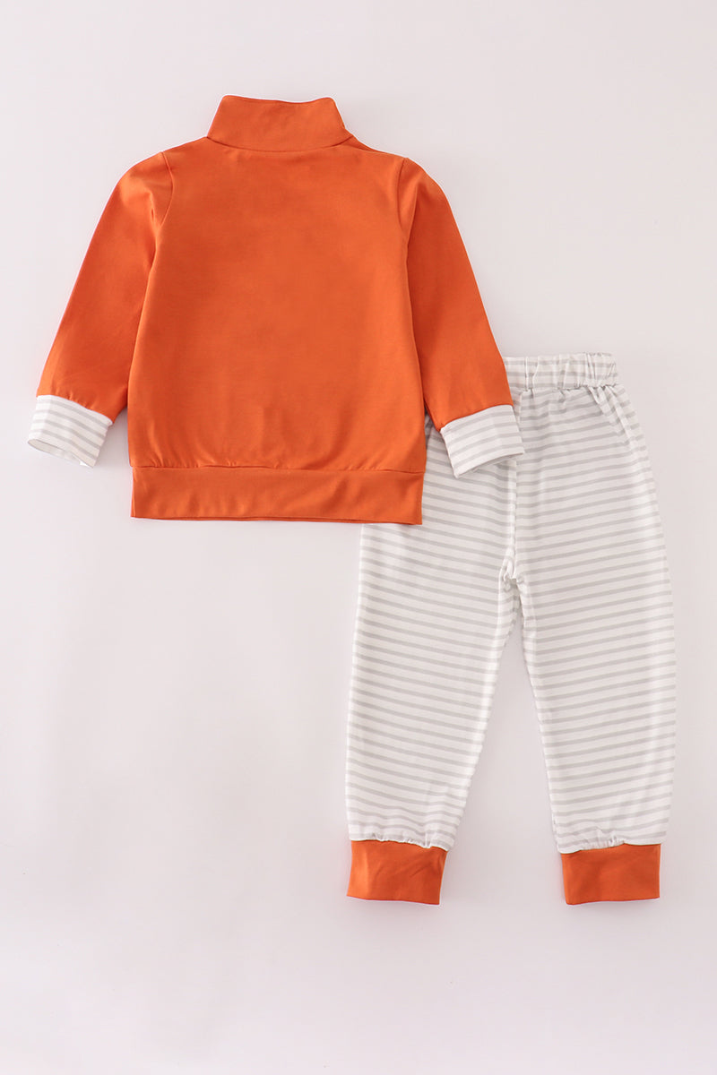 Rust Texas embroidery pants set