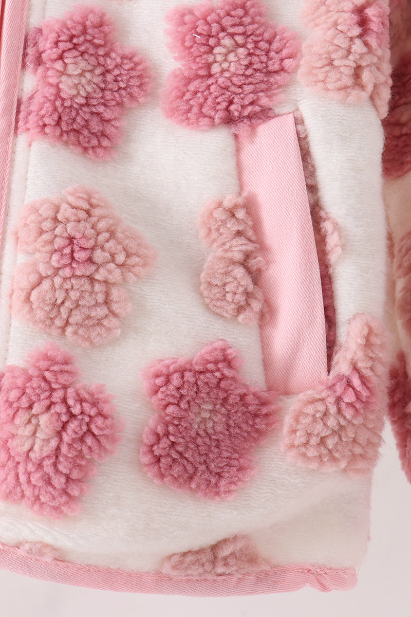 Floral print fleece jacket