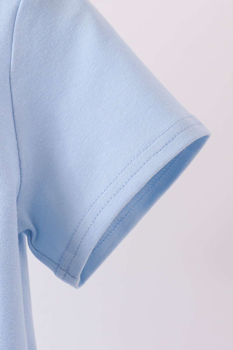 Blue ghost embroidery top