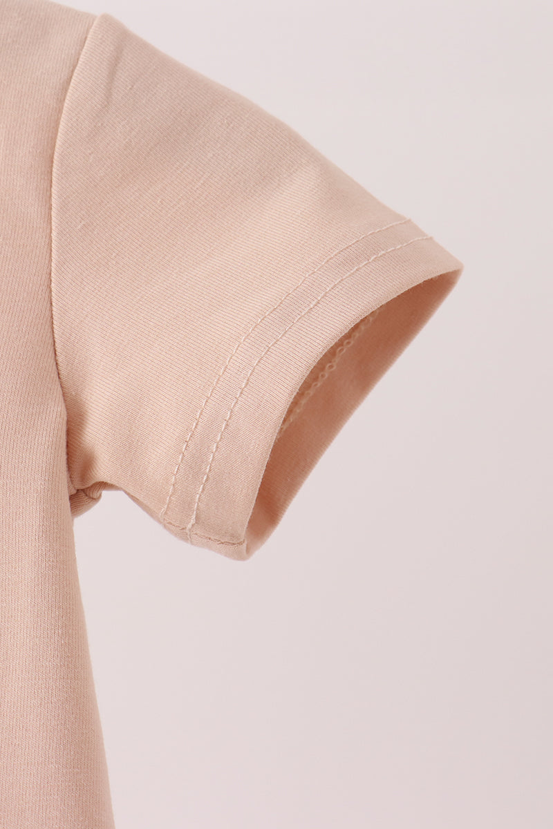 Leopard pumpkin embroidery romper