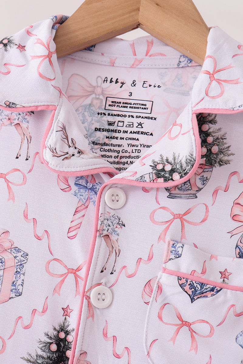 Pink nutcracker bamboo mom&me pajama set