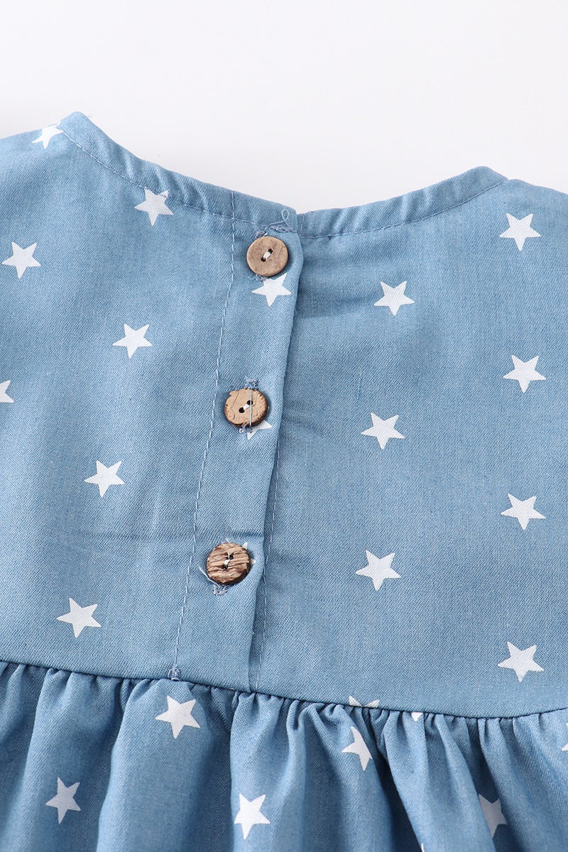 Blue star pom pom dress