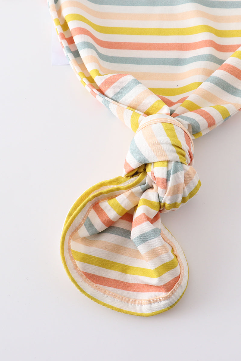 Multicolored stripe baby gown set