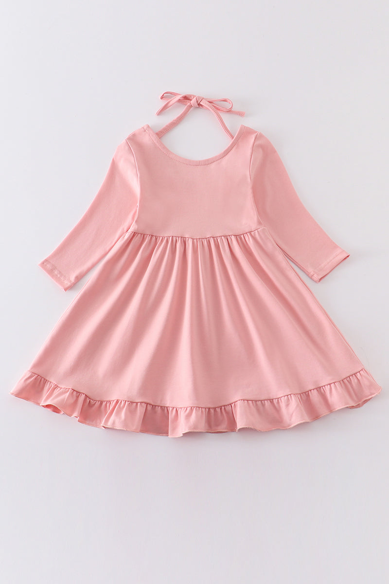 Pink ruffle girl dress