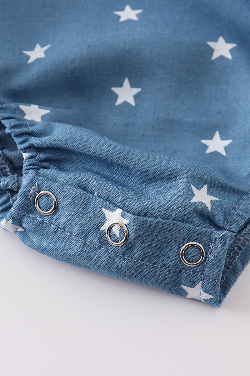 Navy star print boy bubble