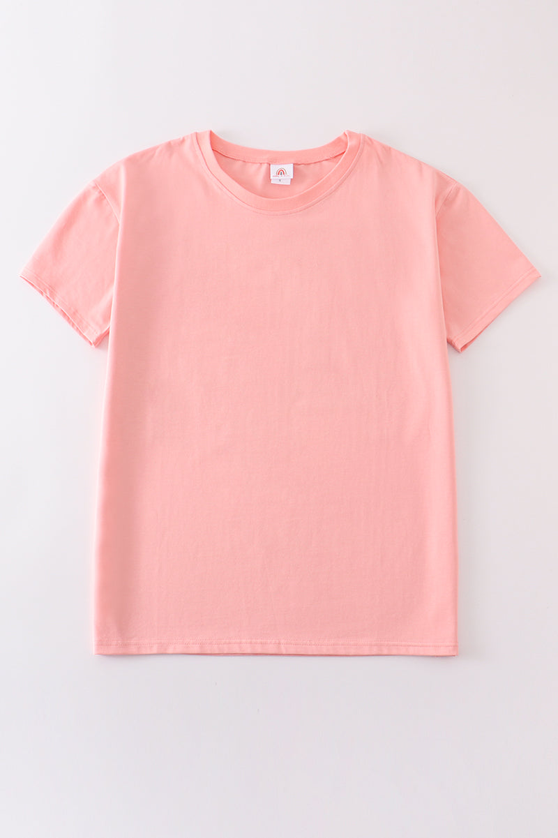 Pink blank basic t-shirt Adult Kids and baby bubble