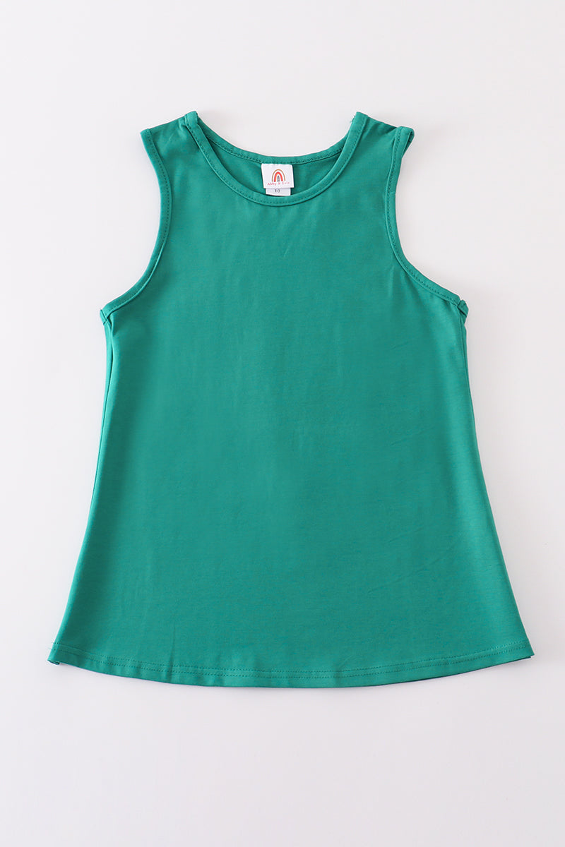 Teal blank basic kids teens adult tank top