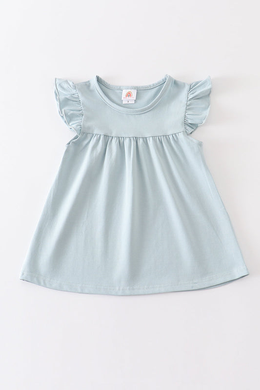 Blue basic ruffle top