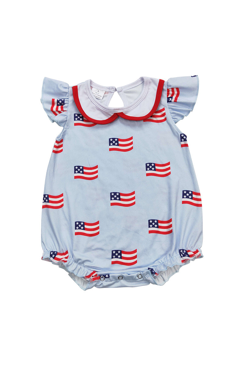 Patriotic flag print girl bubble