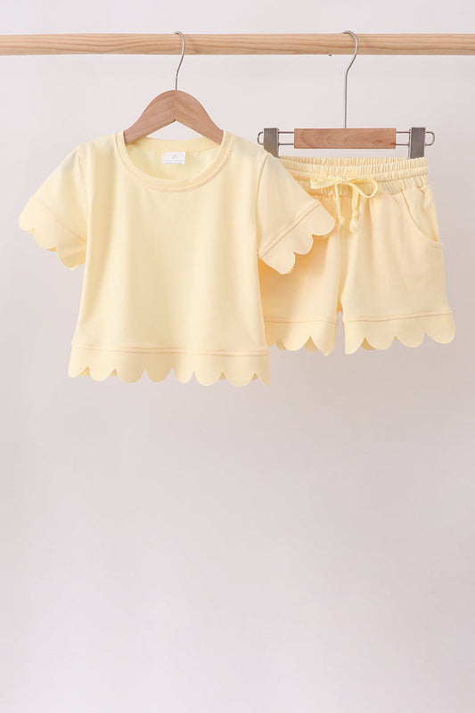 Lemon Scalloped Short Set