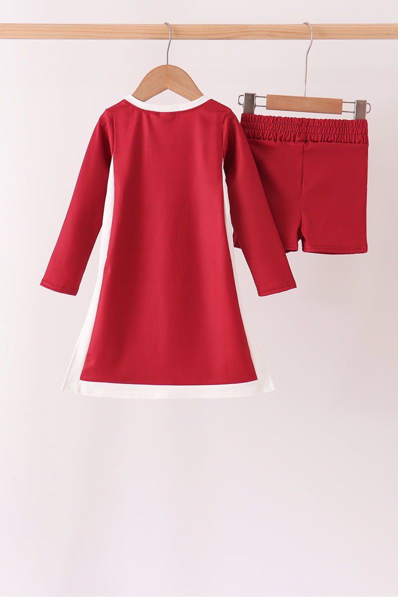 Maroon Arkansas active dress set
