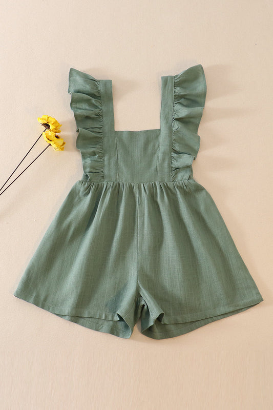 Green girl ruffle jumpsuit