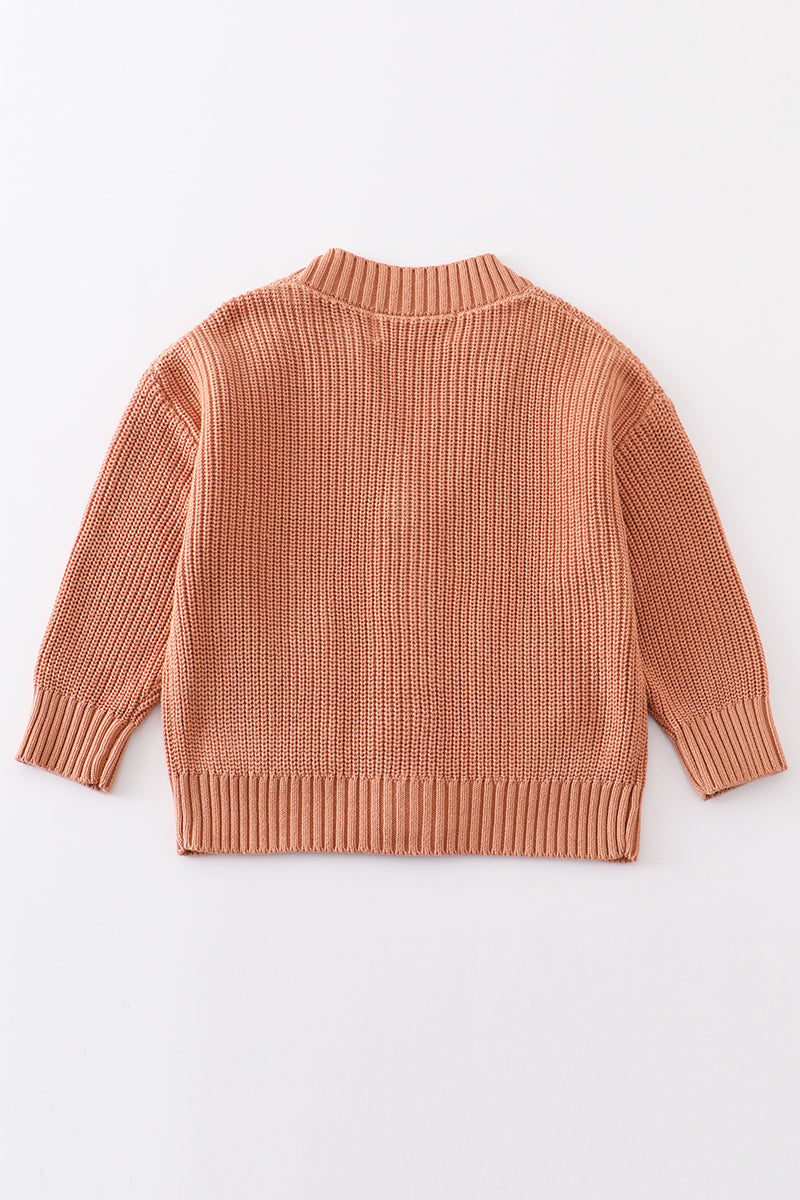 Caramel pocket cardigan sweater