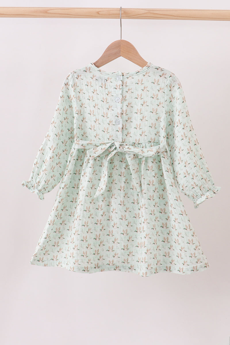 Premium duck print muslin dress