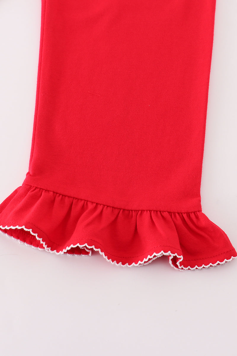 Premium Red ruffle girl pajama set