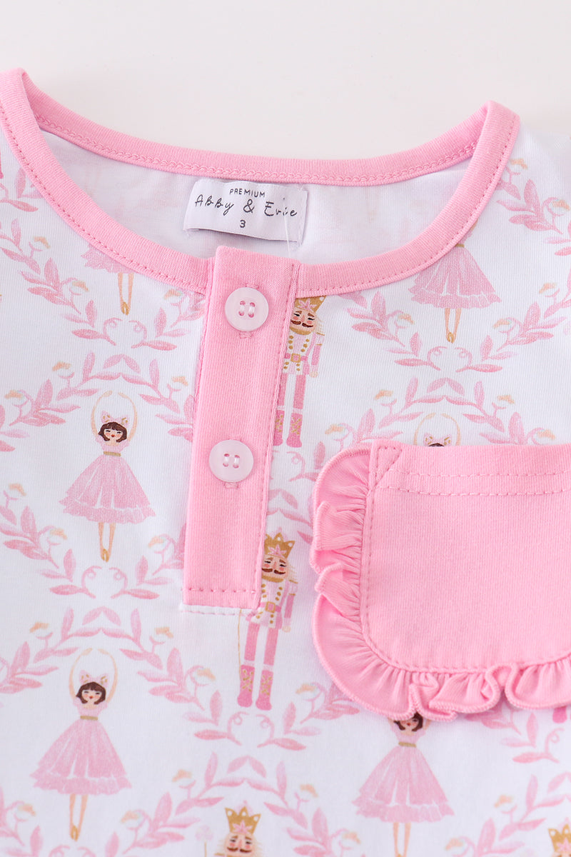 Premium Pink nutcracker girl pajama set