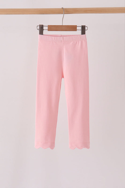 Pink scalloped leggings