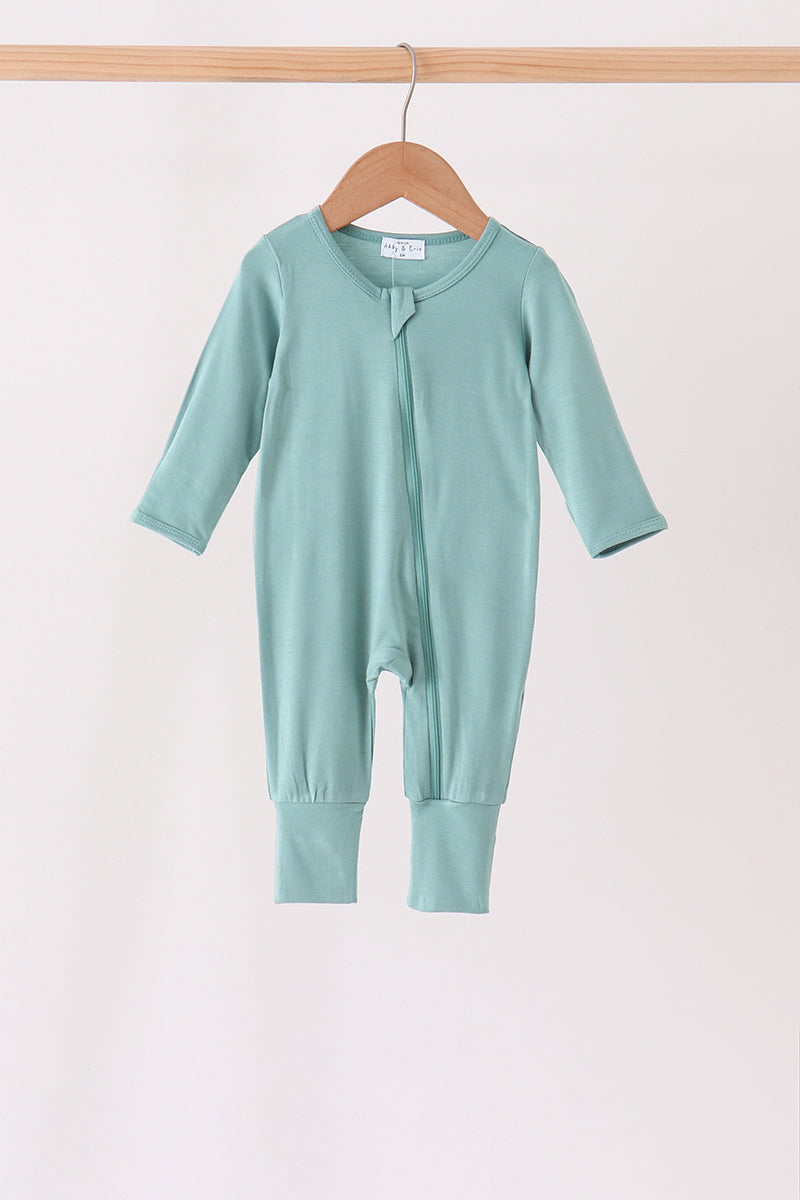 Sage zipper bamboo romper