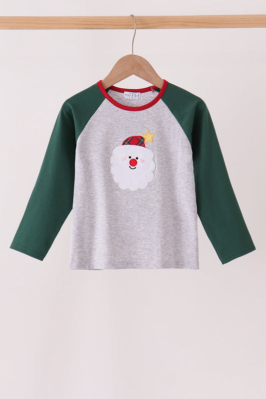Santa claus applique raglan top