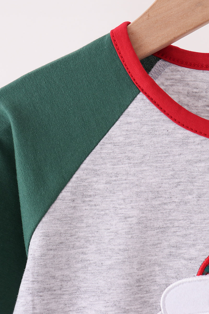 Santa claus applique raglan top