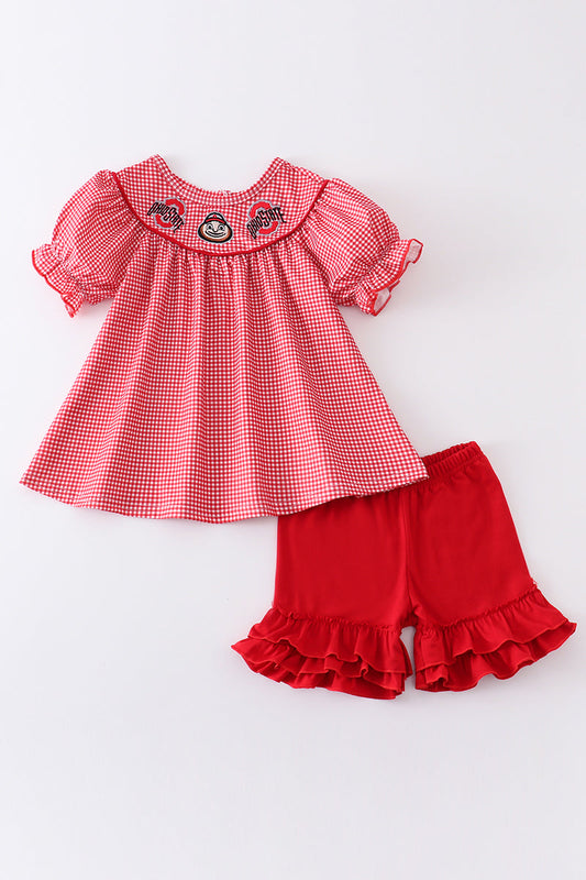 Red OHIO embroidery girl set