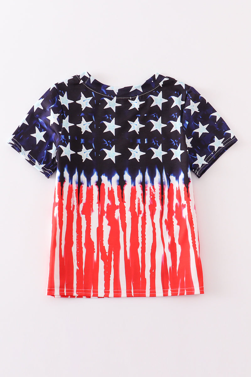 Patriotic flag print boy top