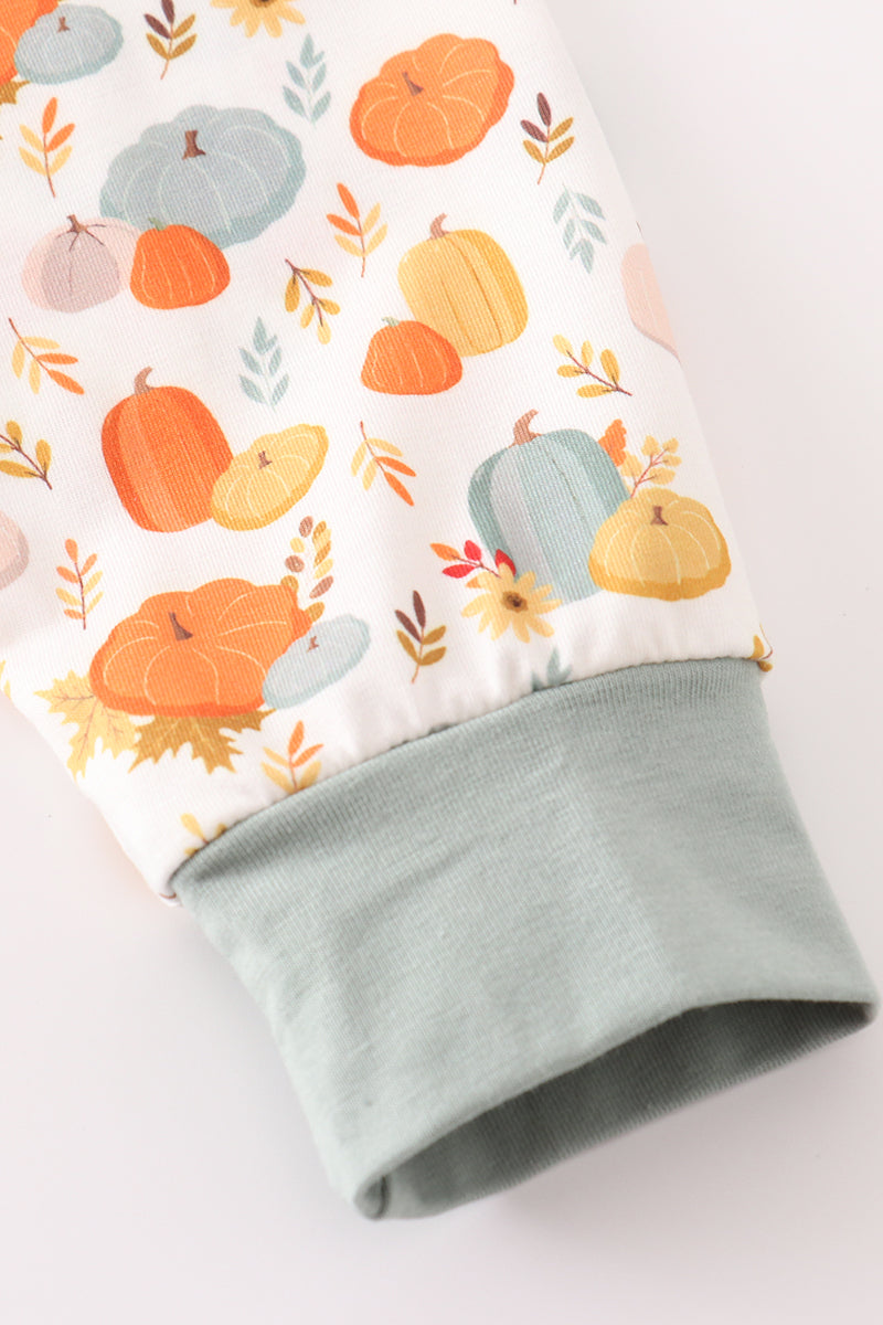 Green pumpkin boy hoodie set