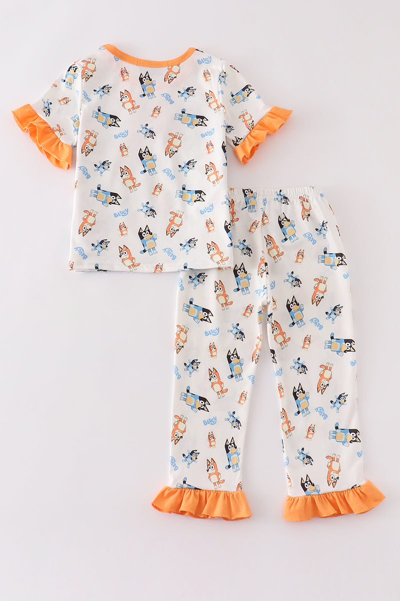 Orange character girl pajamas set