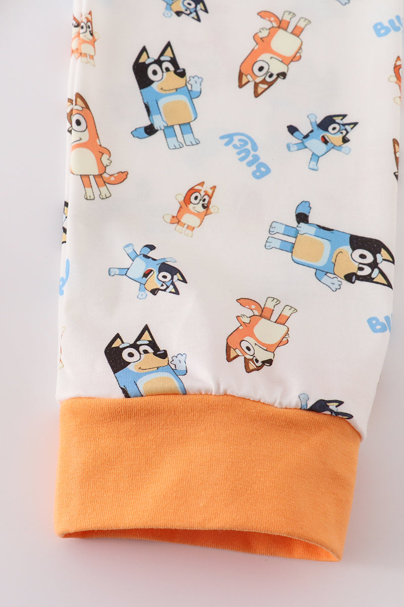 Orange character boy pajamas set