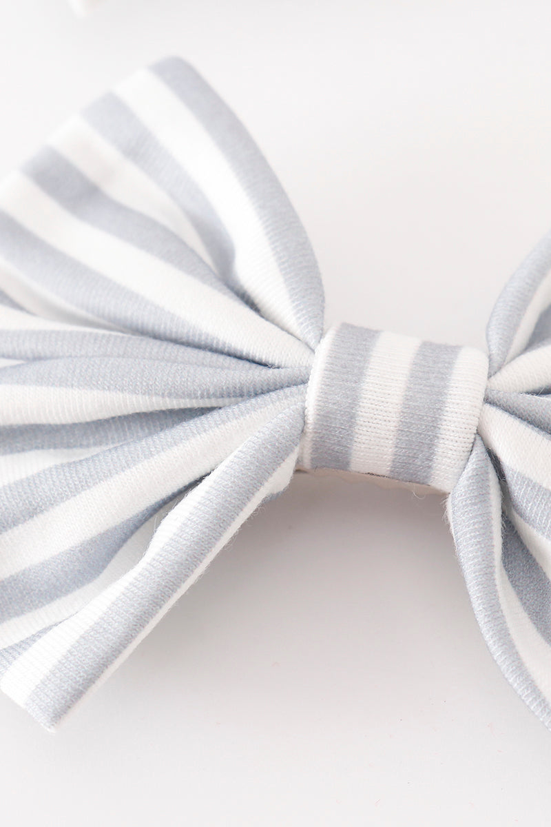 Stripe piggie hair bow