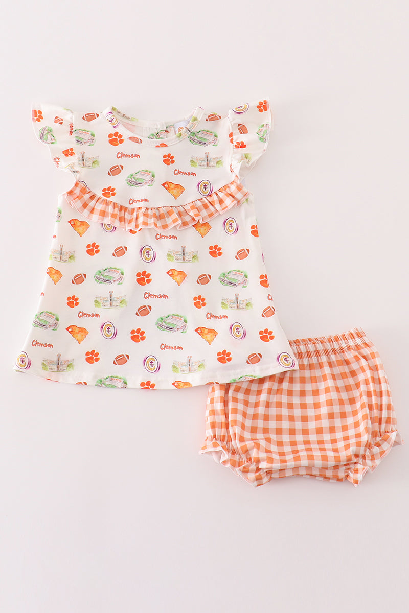 Clemson football baby girl set