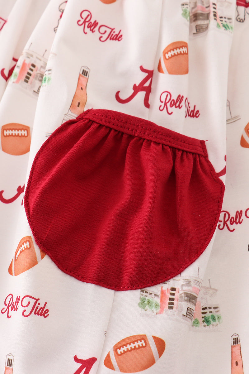 Maroon roll tide football dress