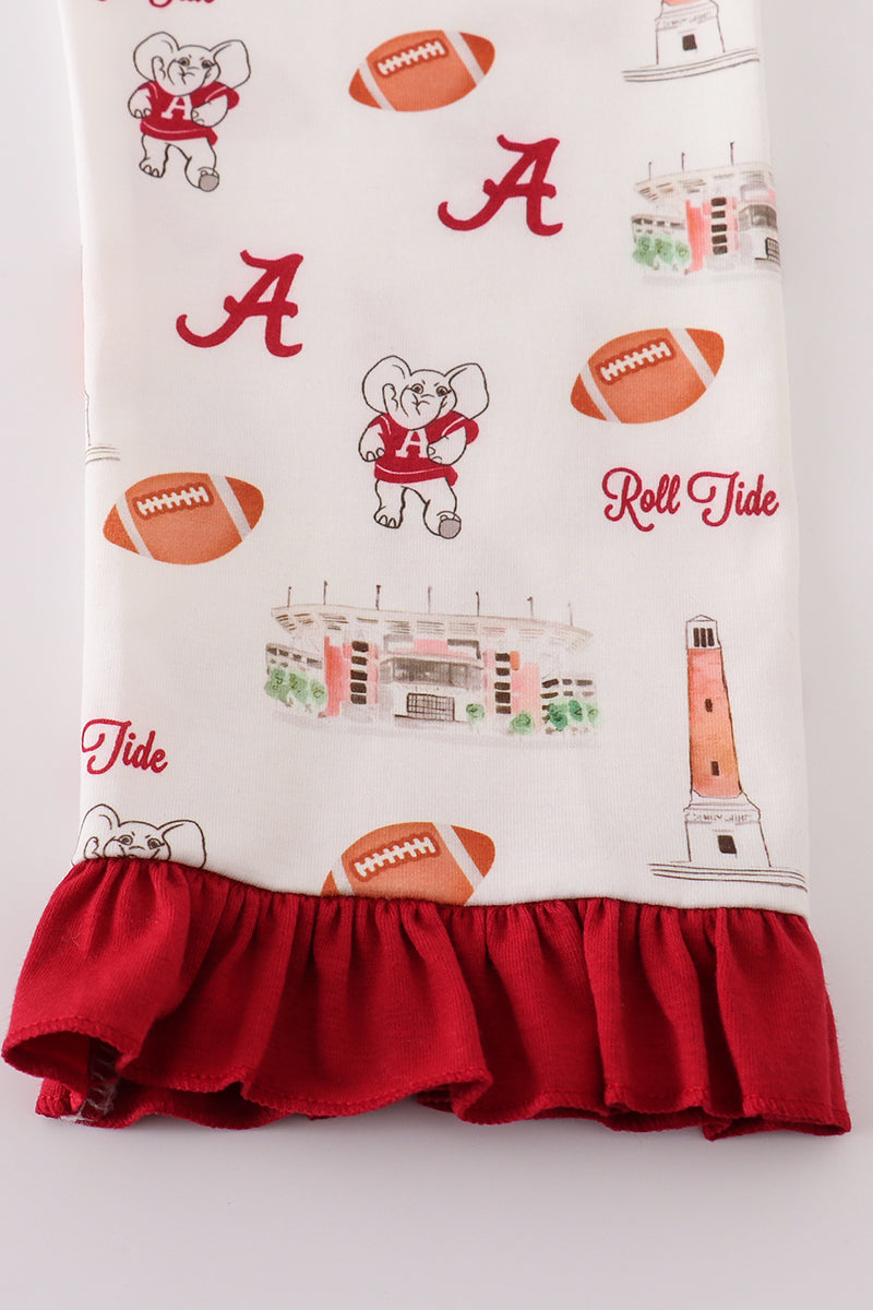 Maroon roll tide football girl set