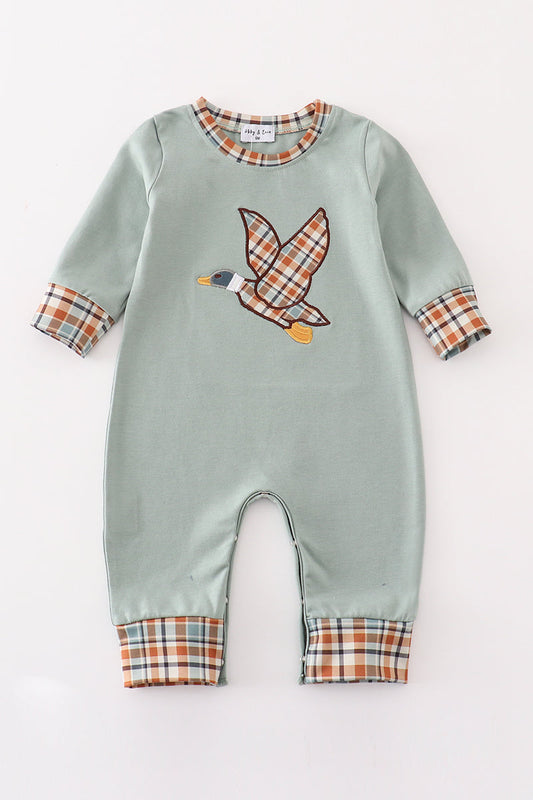 Sage duck applique boy romper