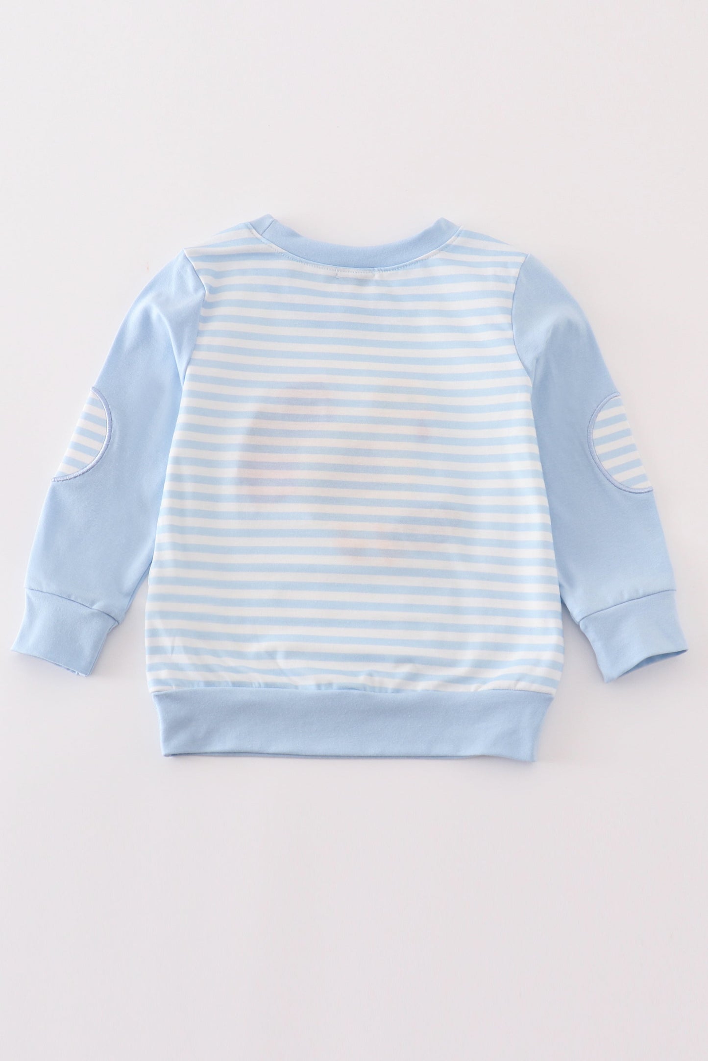 Blue stripe thanksgiving turkey french knot boy top