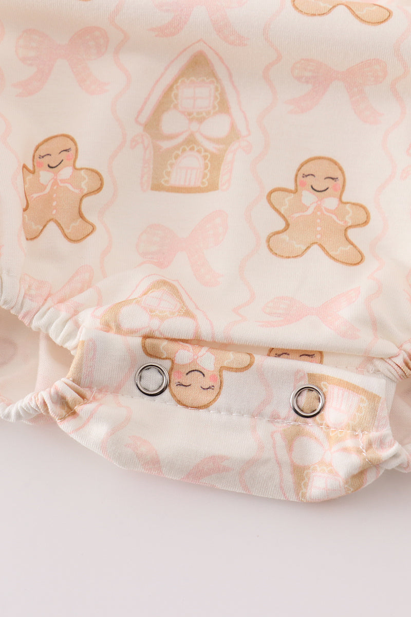 Beige gingerbread girl ruffle bubble