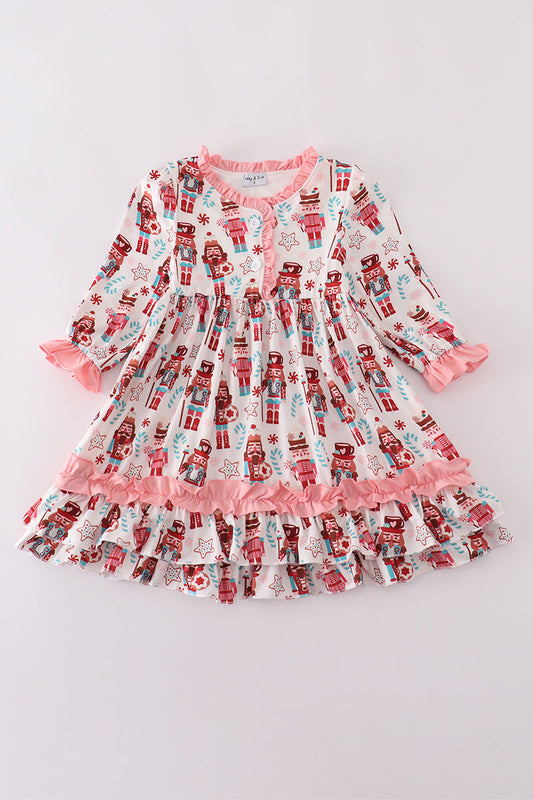 Christmas nutcracker print ruffle gown