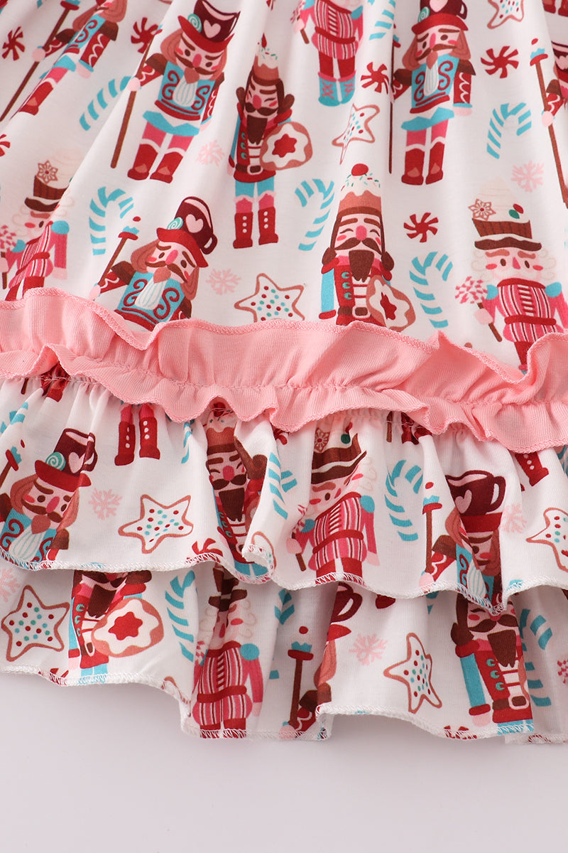 Christmas nutcracker print ruffle gown