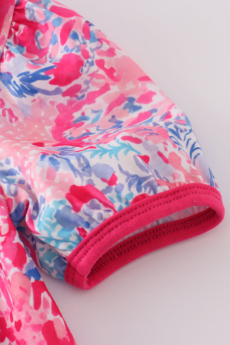 Pink coral reef ruffle bloomer set