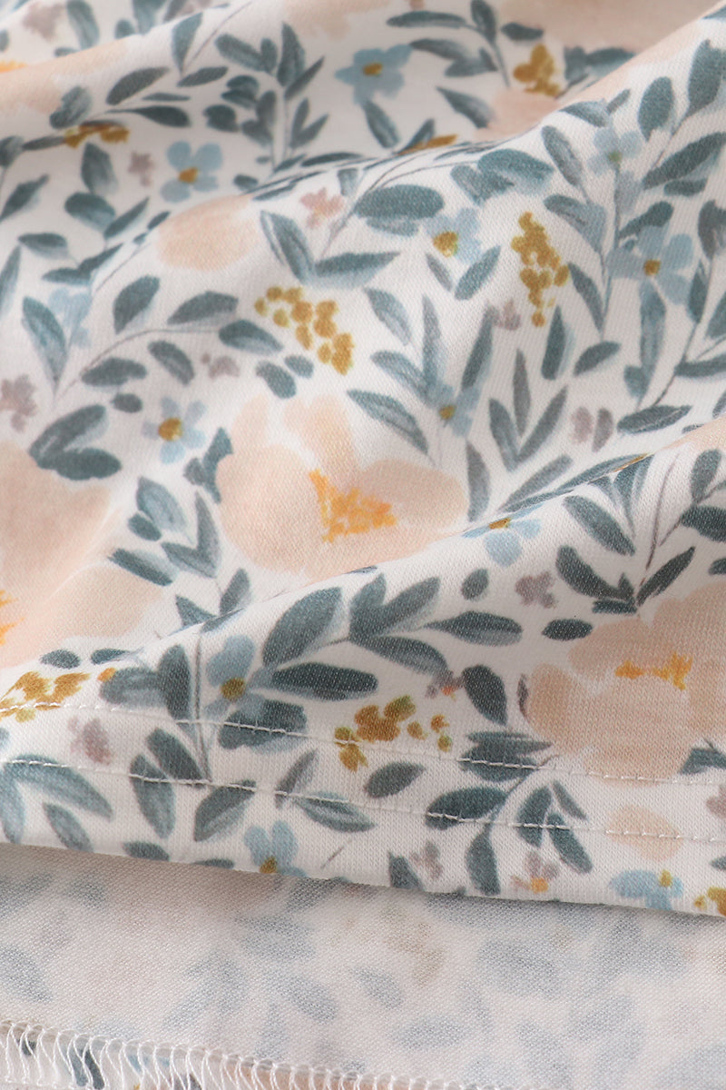 Fall floral print ruffle mom&me dress