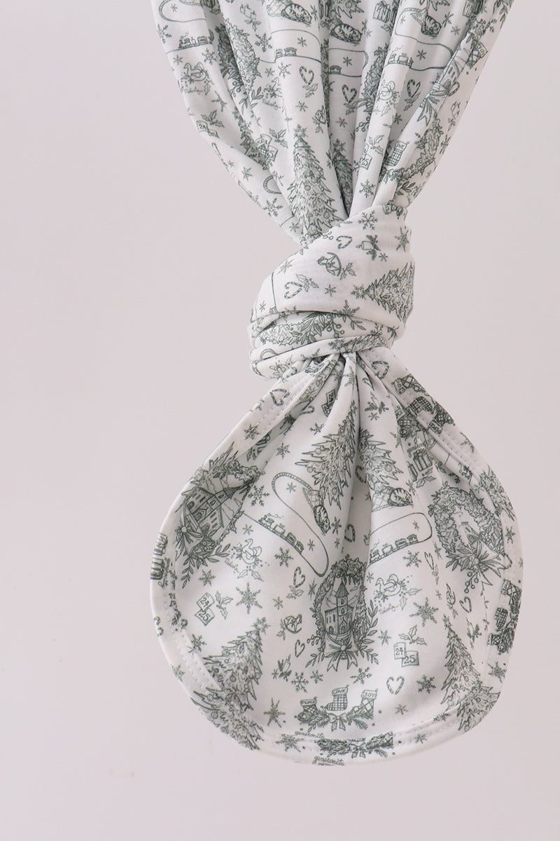 Green christmas tree print gown