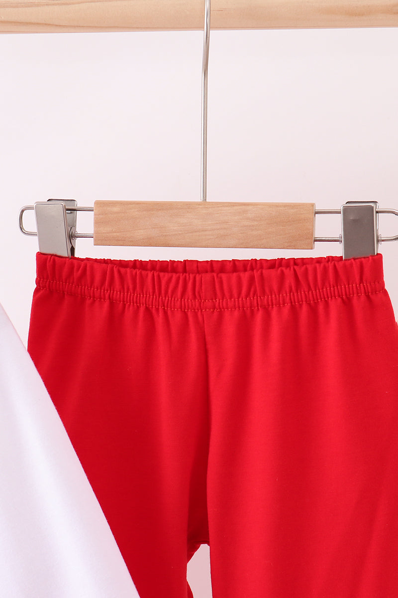 White holly embroidery pants set