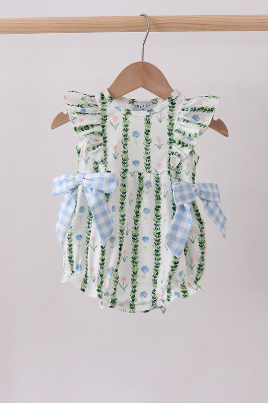 Green Floral Ruffle Bubble